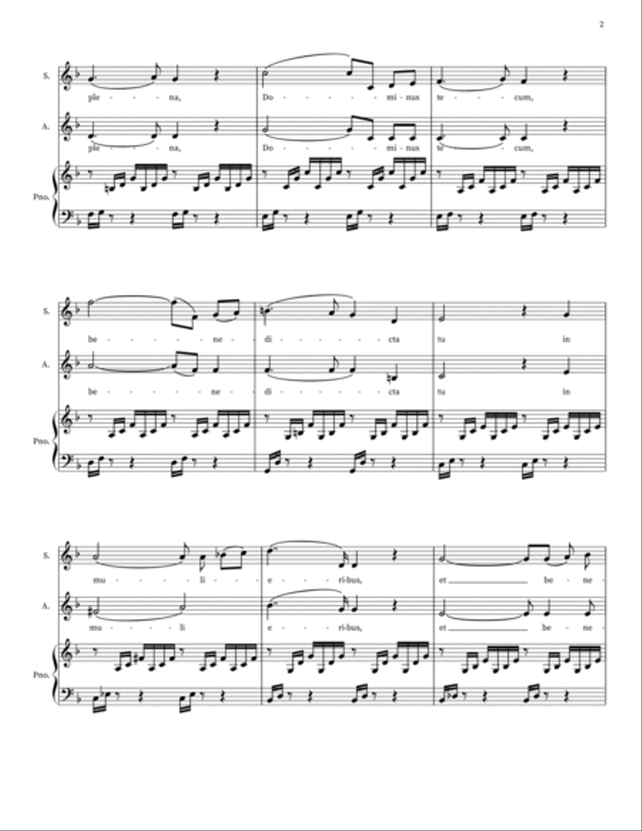 Ave Maria - Duet Version (Bach/Gounod) Alto Voice scores gallery preview page 2