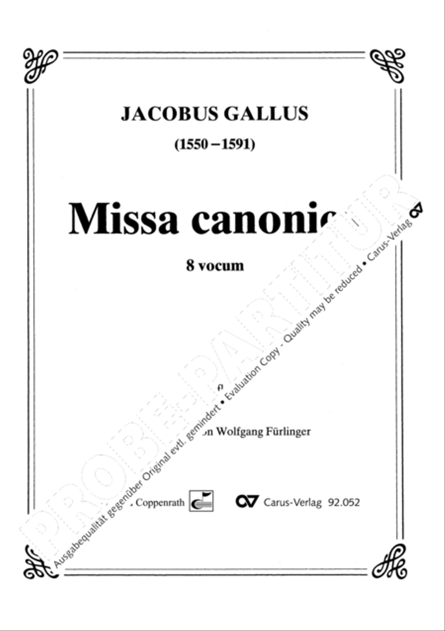 Missa canonica 4-Part scores gallery preview page 2