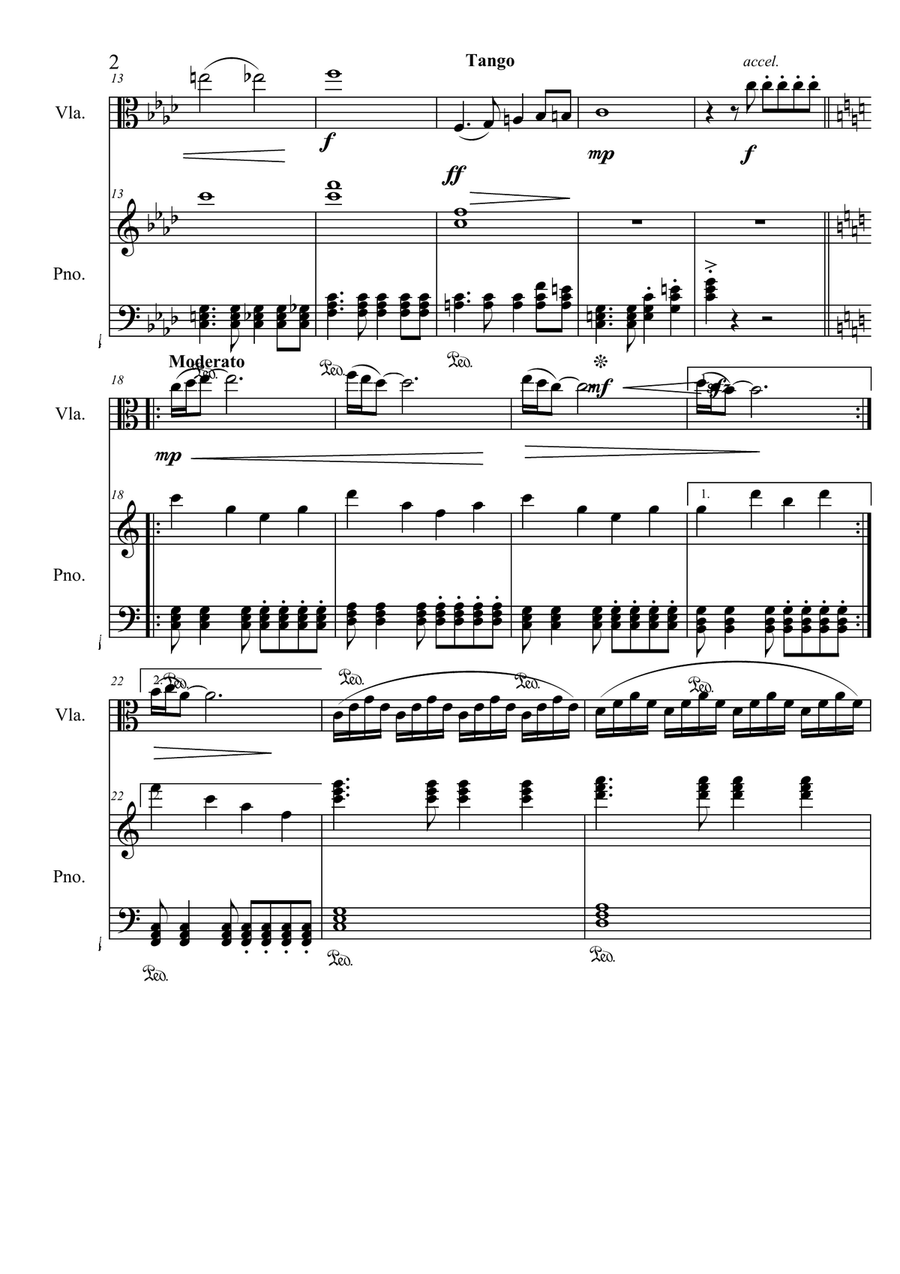 Tango for Viola and Piano Piano scores gallery preview page 4