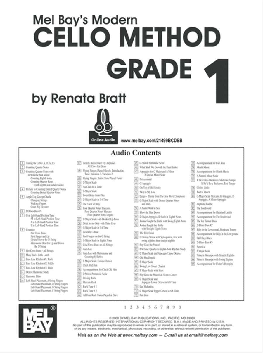 Modern Cello Method, Grade 1 image number null