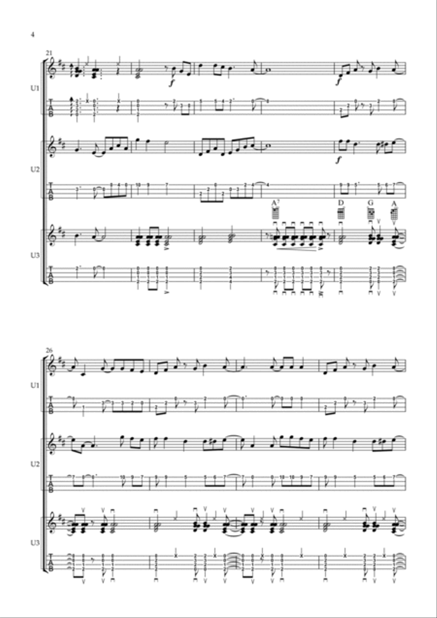 Guajira Guatanamera Ukulele scores gallery preview page 4