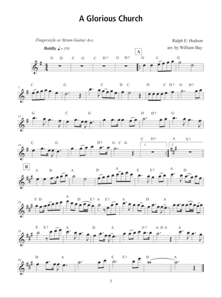 100 Gospel Songs and Hymns for Flute and Guitar Flute scores gallery preview page 6