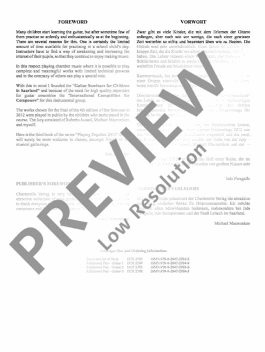 Playing Together 2012 Guitar Ensemble scores gallery preview page 3