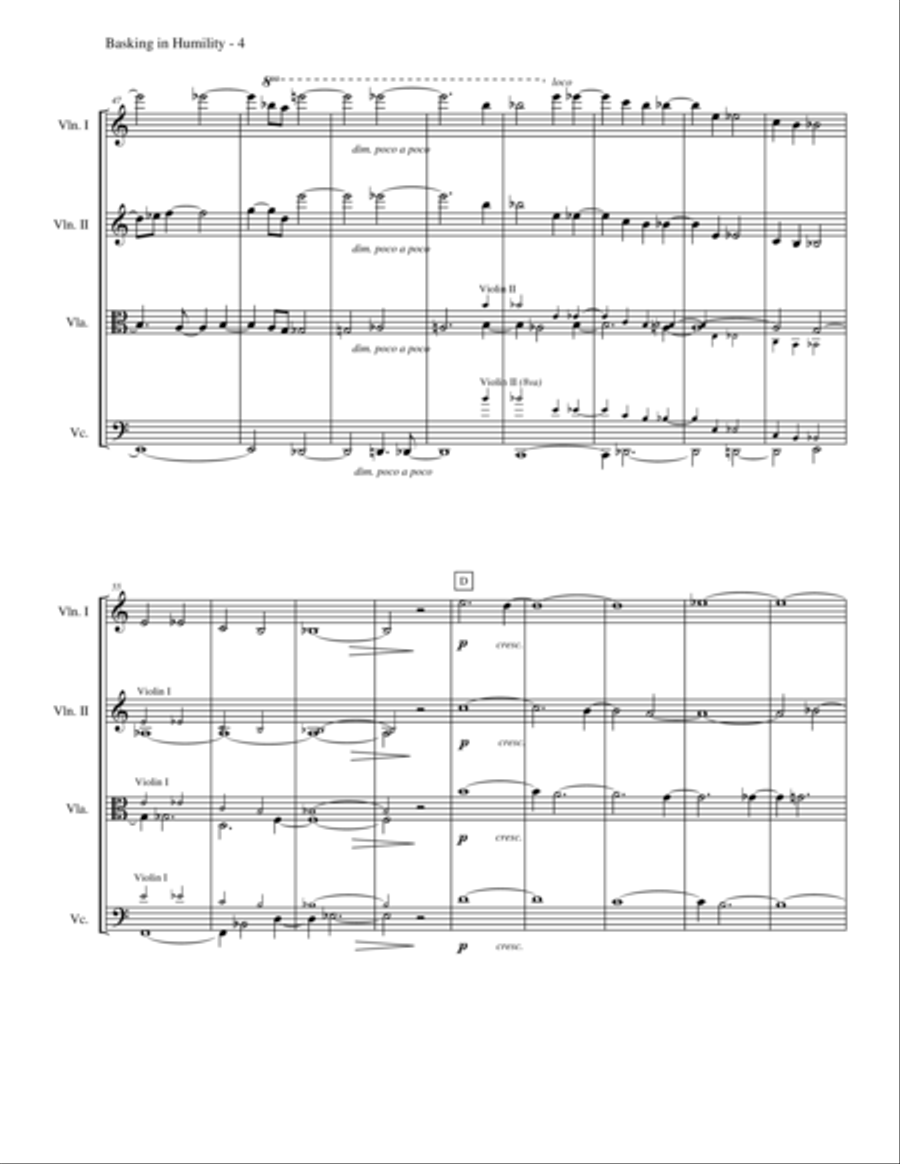Basking in Humility String Quartet scores gallery preview page 5