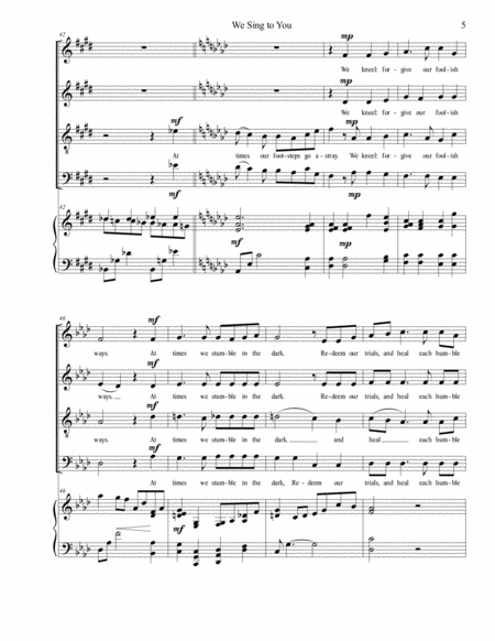 We Sing to You (SATB/piano) - Brenda Portman