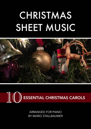 Book cover for Christmas Sheet Music: 10 Essential Christmas Carols for Piano