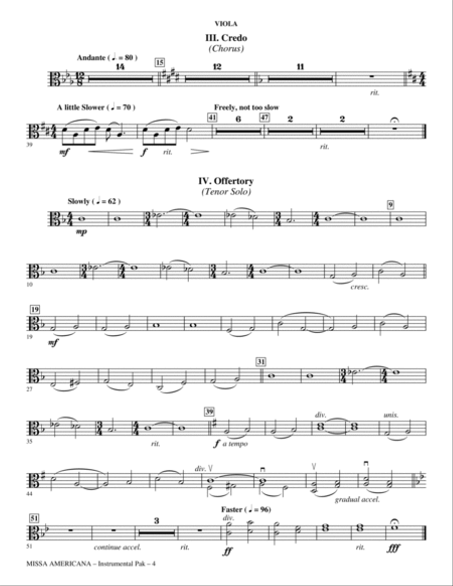 Missa Americana - Viola Choir scores gallery preview page 4
