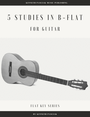 Book cover for Five Studies in B-flat for Guitar