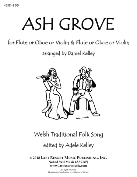 The Ash Grove for Flute Duet (Two Flutes)