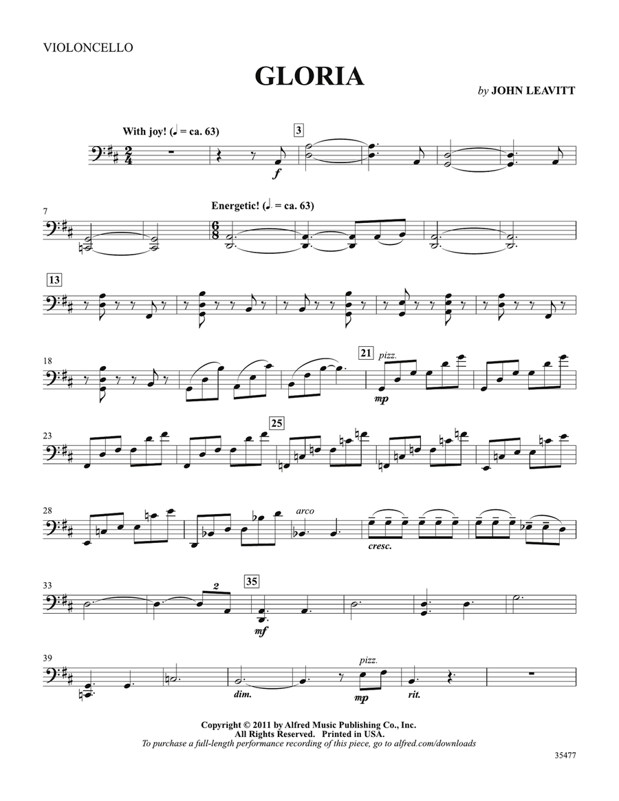 Gloria: Cello