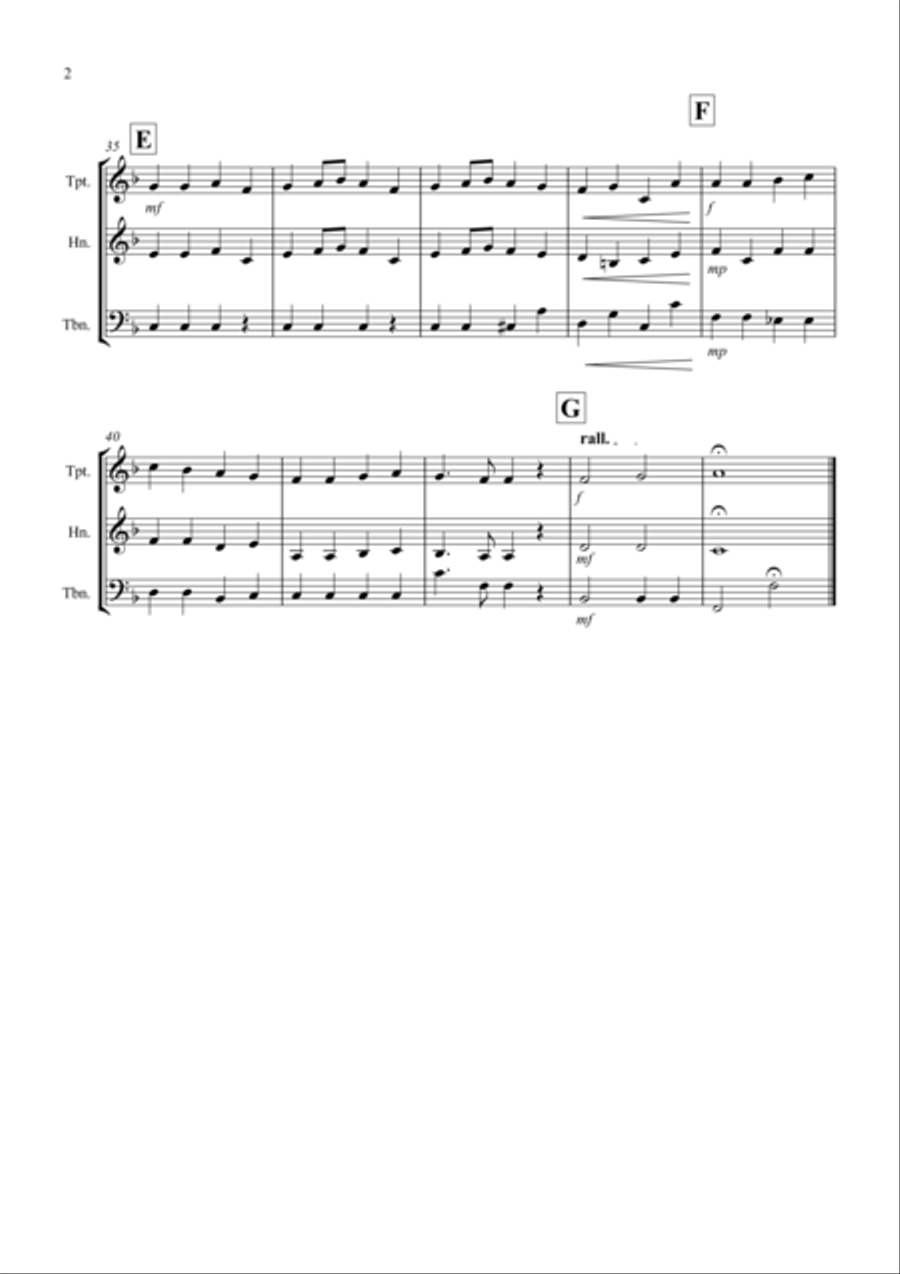 Ode to Joy for Brass Trio Brass Trio scores gallery preview page 2