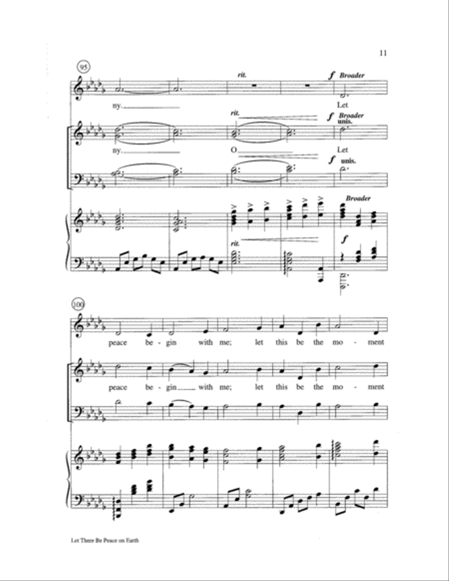 Let There Be Peace on Earth 4-Part scores gallery preview page 11