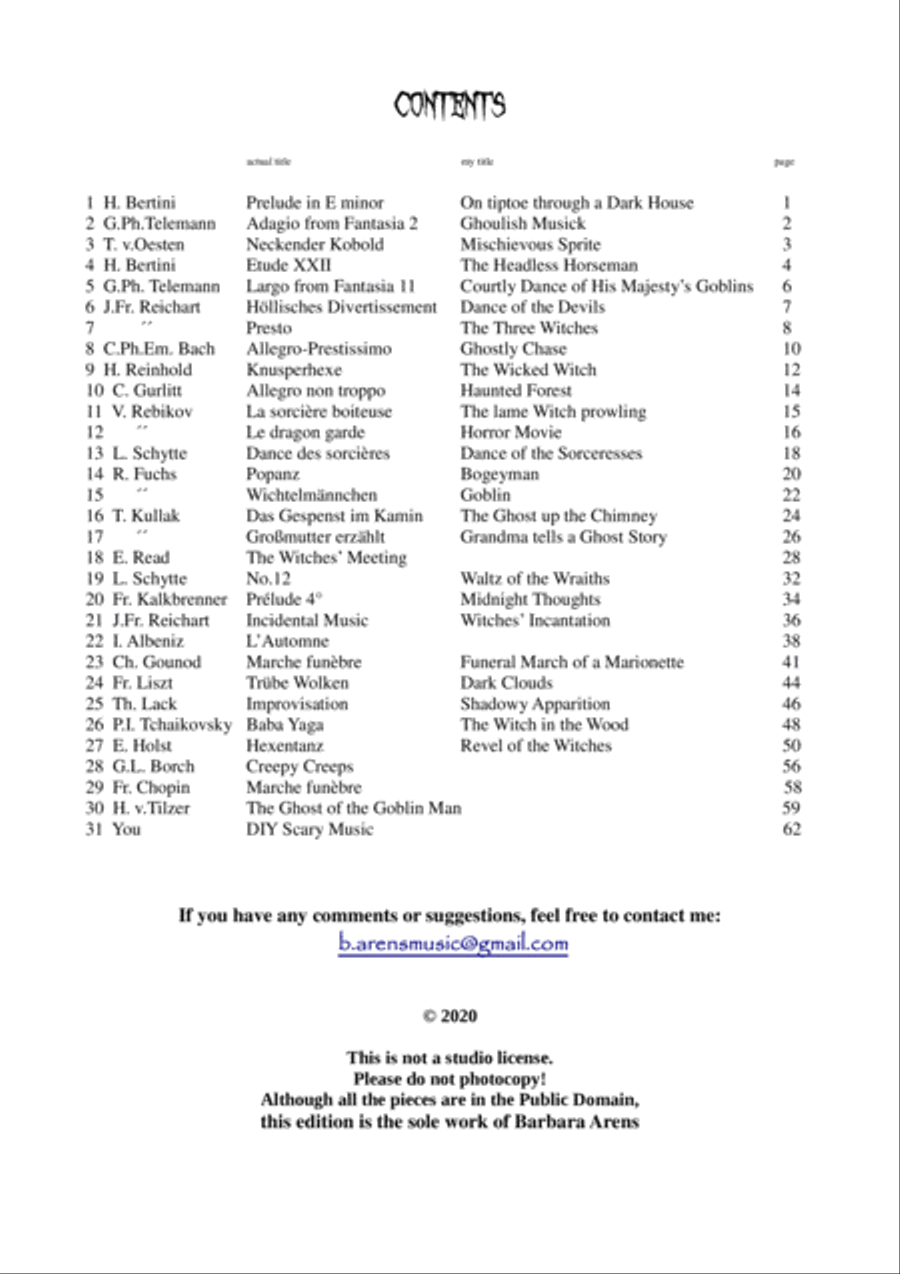 SPOOKY! 31 Eerie Piano Solos from Telemann to Tilzer SPOOKY! 31 Eerie Piano Solos from Telemann to Tilzer Piano Solo scores gallery preview page 3