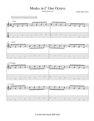 Modes In C One Octave