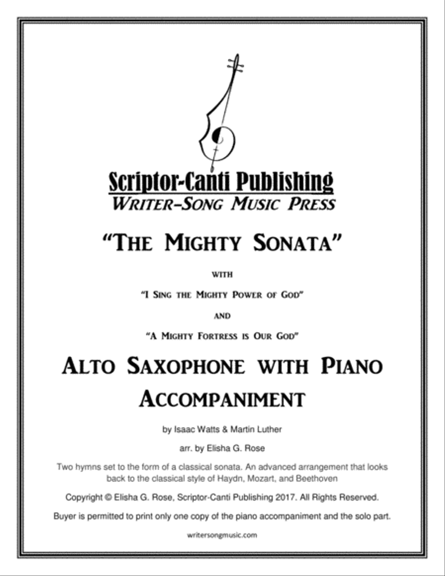 (I Sing The Mighty Power Of God & A Mighty Fortress Is Our God) The Mighty Sonata - Alto Saxophone Alto Saxophone scores gallery preview page 1