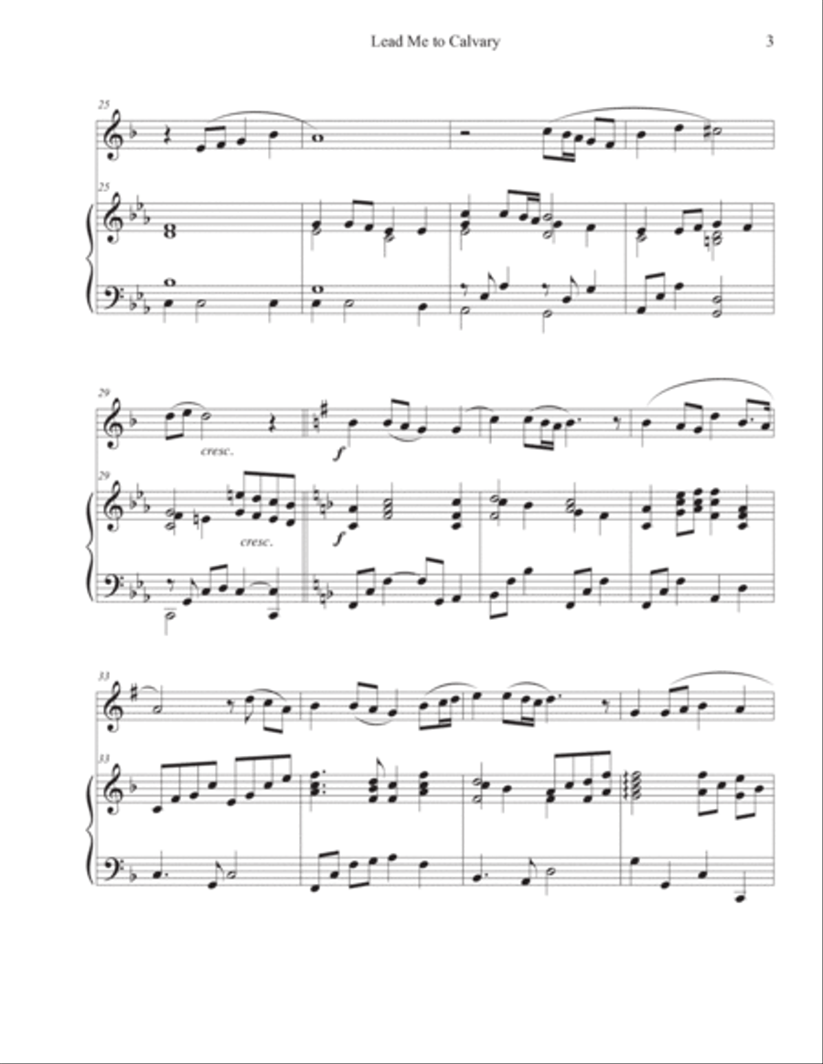 Lead Me to Calvary (Trumpet-Piano) Trumpet Solo scores gallery preview page 3