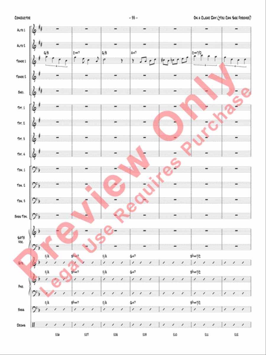 On a Clear Day (You Can See Forever) Jazz Ensemble scores gallery preview page 36