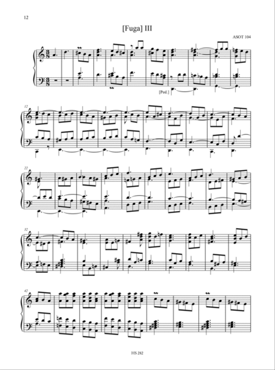 15 Fugues (ASOT 102-116) for Keyboard. Three- and Four-Part Elaboration from the original Two-Part version 4-Part scores gallery preview page 4
