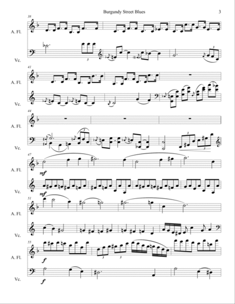 Burgundy Street Blues Flute scores gallery preview page 3