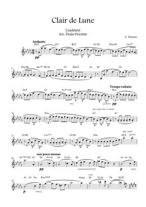 Clair de Lune ( Leadsheet - original key - D flat )