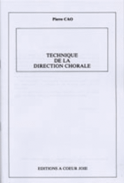 Technique De La Direction Chorale
