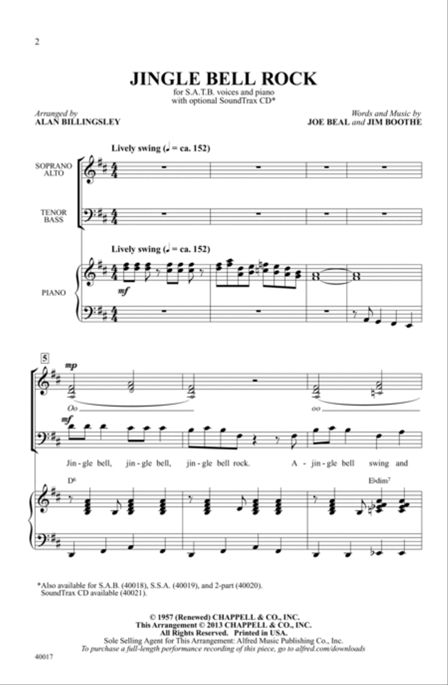 Jingle Bell Rock 4-Part scores gallery preview page 2