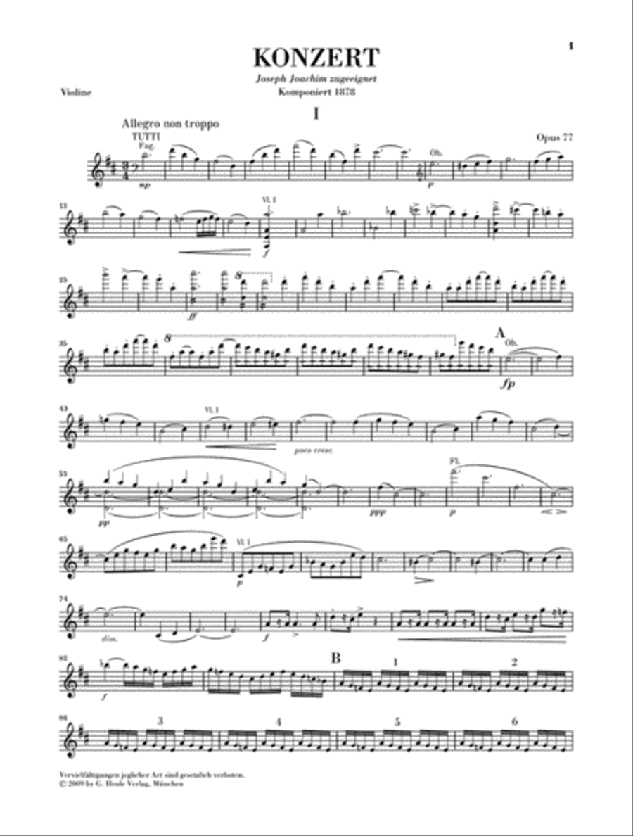 Concerto for Violin and Orchestra D major op. 77 Violin Solo scores gallery preview page 4