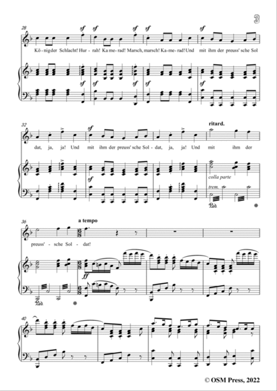Loewe-Preussisches Hurrahlied,in F Major,for Voice and Piano Voice Solo scores gallery preview page 5