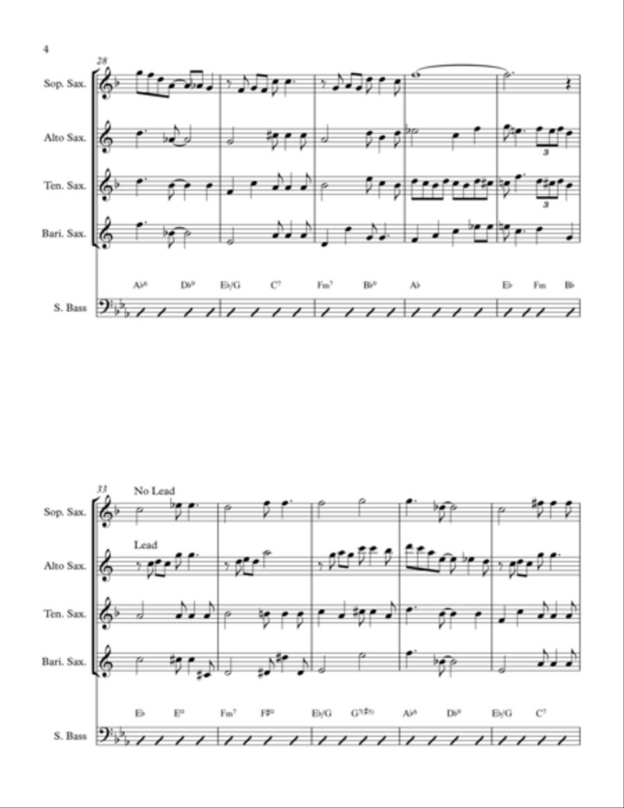 Ain't Misbehavin' (Sax Quartet) Saxophone Quartet scores gallery preview page 4