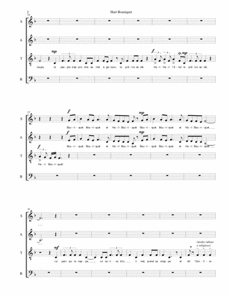 Hari Bouriquet (Gee up little donkey) (SATB madrigal) image number null