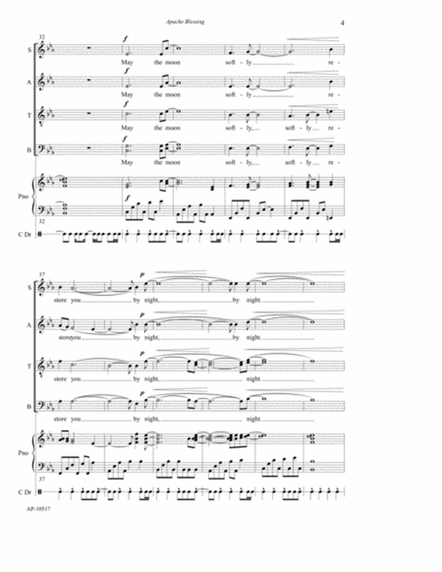 Apache Blessing - SATB choir, piano, conga drum image number null