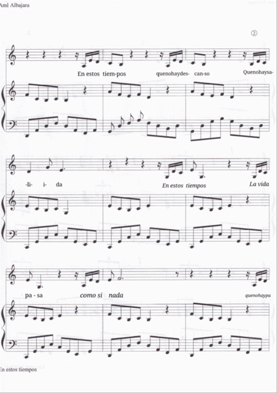 En estos tiempos Voice scores gallery preview page 3