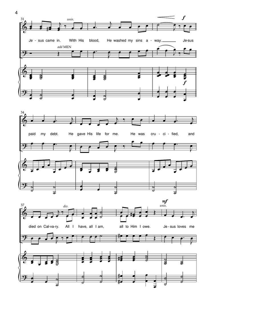 Jesus Paid My Debt 4-Part scores gallery preview page 4