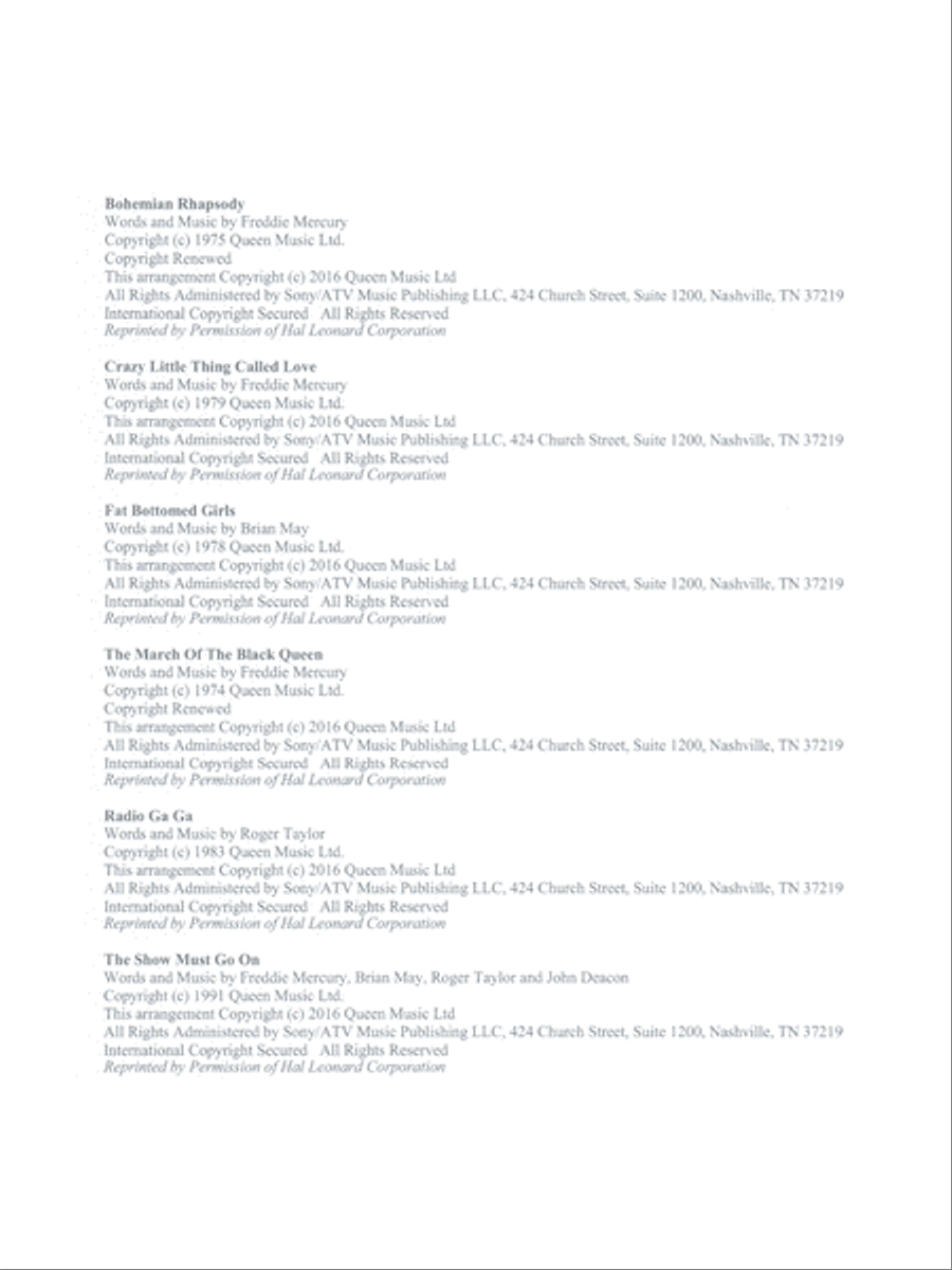 Queen Medley Fantasy Woodwind Quintet scores gallery preview page 3