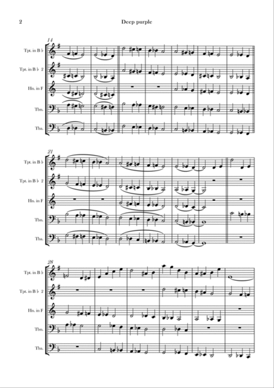 Deep Purple Brass Quintet scores gallery preview page 2