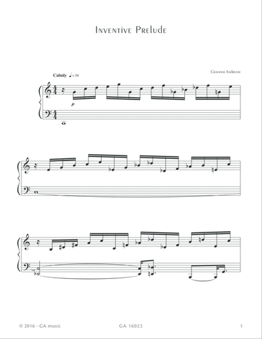 Inventive Prelude Piano Solo scores gallery preview page 3