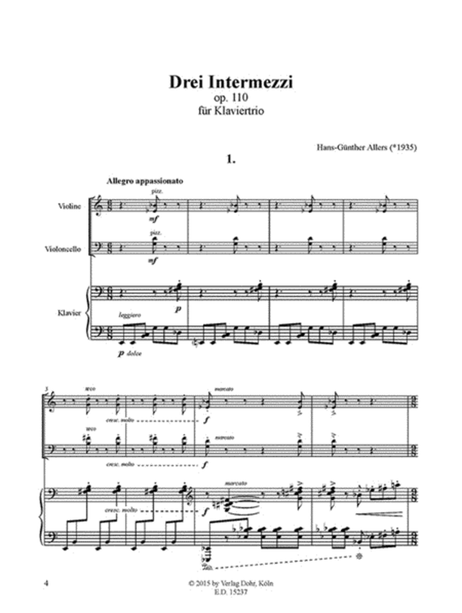 Drei Intermezzi für Klaviertrio op. 110