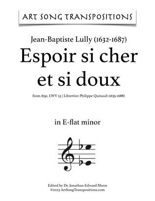 LULLY: Espoir si cher et si doux (transposed to E-flat minor)