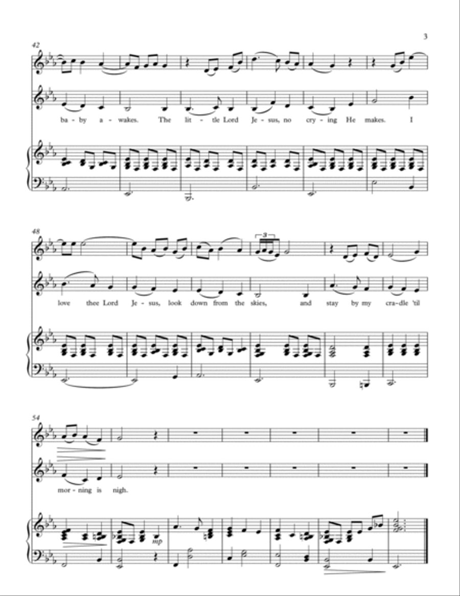 Away In A Manger for Voice & Alto Sax Duet with Piano Accompaniment Alto Saxophone scores gallery preview page 3