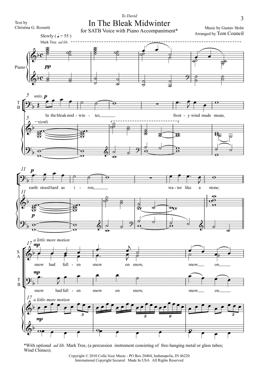 In The Bleak Midwinter In The Bleak Midwinter 4-Part scores gallery preview page 1