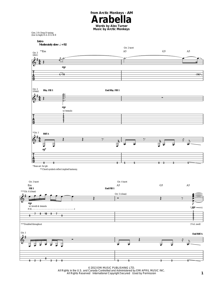 Arabella Acoustic Guitar scores gallery preview page 1