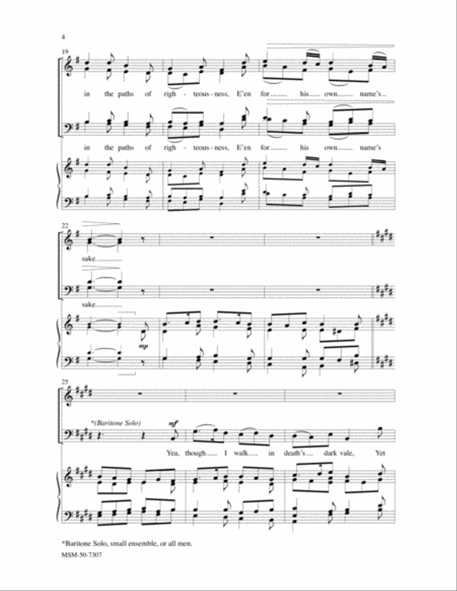The Lord's My Shepherd, I'll Not Want 4-Part scores gallery preview page 4
