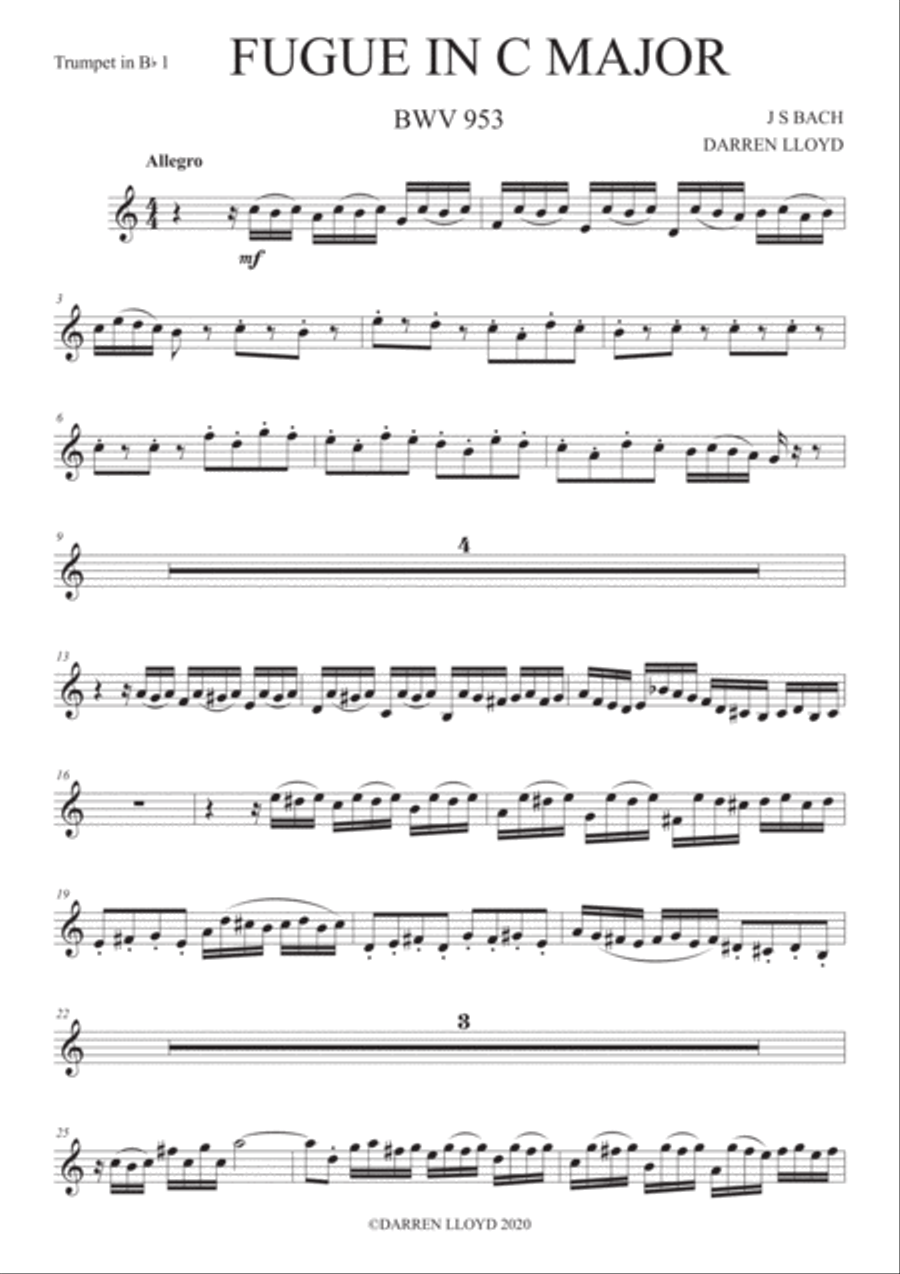 Fugue in C major - Trumpet quartet Fugue in C major - Trumpet quartet Brass Quartet scores gallery preview page 6
