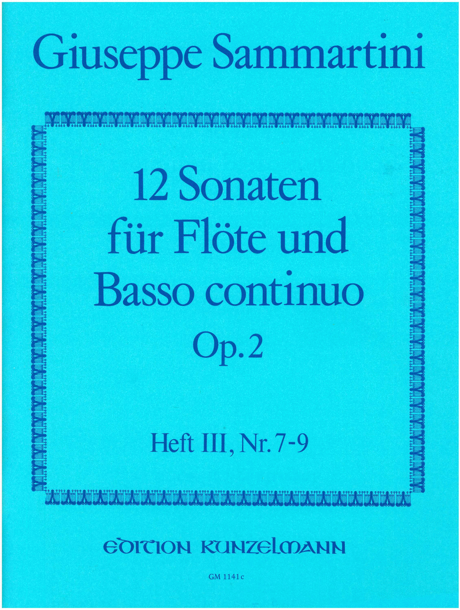 Book cover for 12 Sonatas for flute, Volume 3