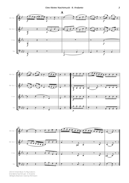Eine Kleine Nachtmusik (2 mov.) - Brass Quartet (Full Score) - Score Only image number null
