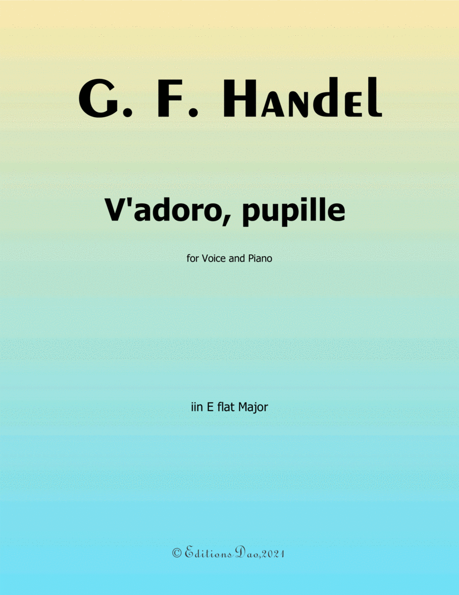 V'adoro, pupille, by Handel, in E flat Major Voice scores gallery preview page 1
