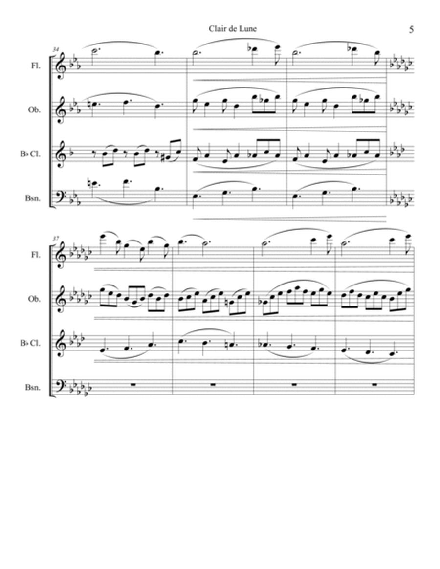 Clair de Lune for Woodwind Quartet image number null