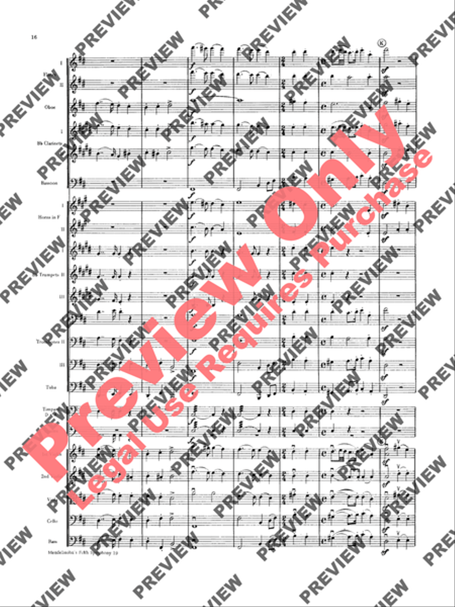Mendelssohn's 5th Symphony Reformation, 4th Movement Full Orchestra scores gallery preview page 17