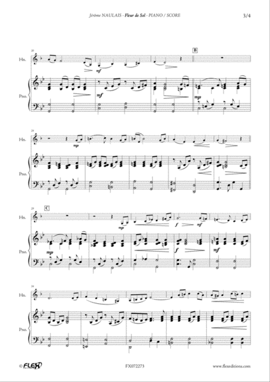 Fleur de Sol Piano scores gallery preview page 3