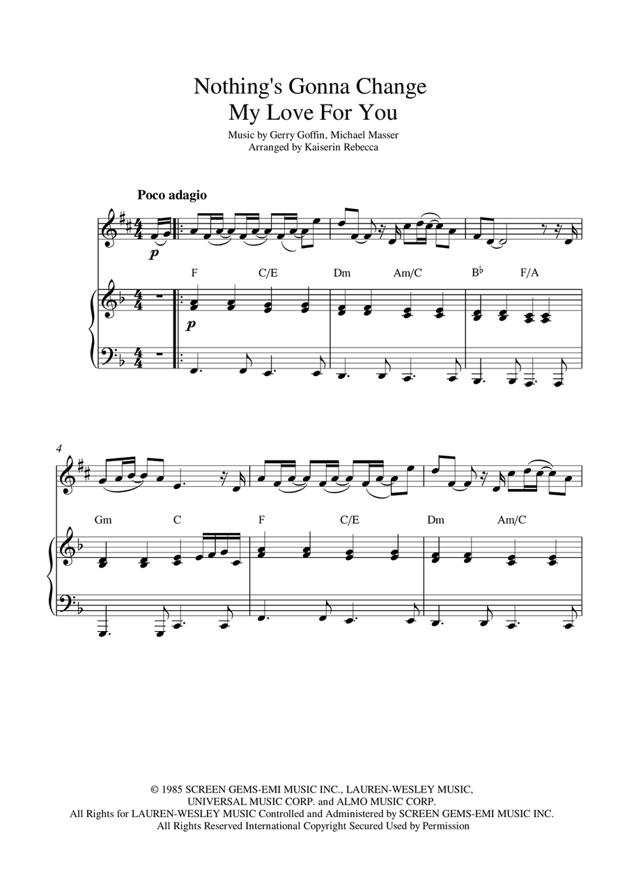 Nothing's Gonna Change My Love For You Alto Saxophone scores gallery preview page 1